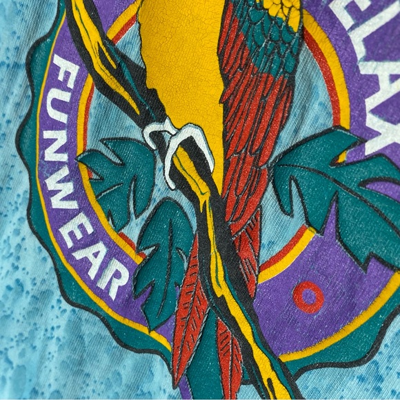 Vintage Karuba Funwear Blue Ice Dye Single Stitch Parrot T Shirt XXL - Picture 7 of 14